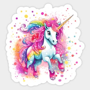 Neon Unicorn Sticker